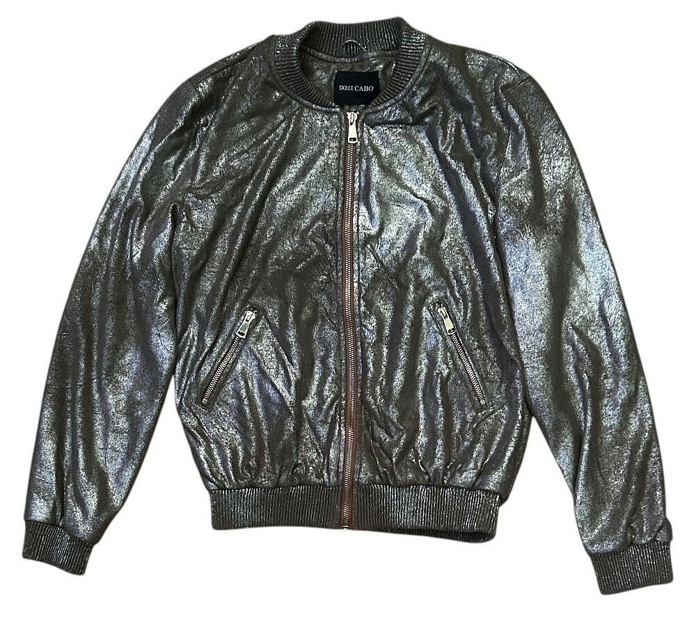 Dolce Cabo Gold Metallic Bomber Jacket Women's XS